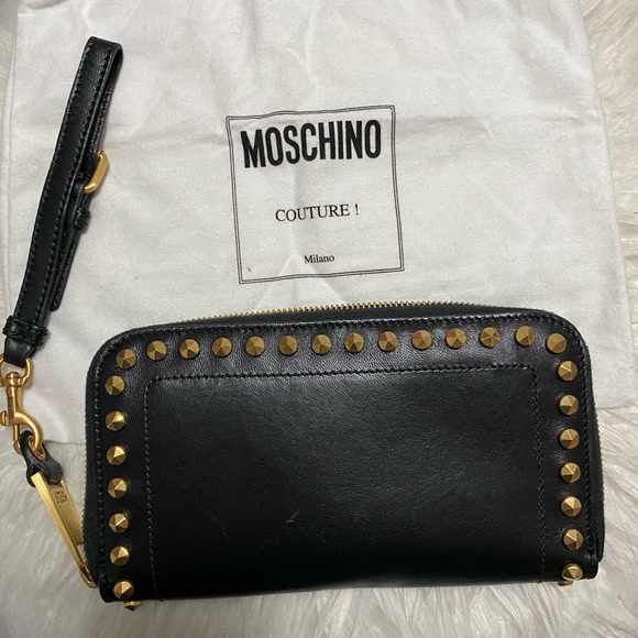 Moschino Milano black studded wristlet/ wallet - Picture 5 of 5